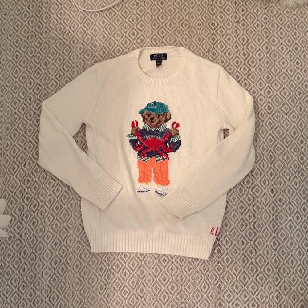 Polo by Ralph Lauren Cream Sweater with Nantucket Bear